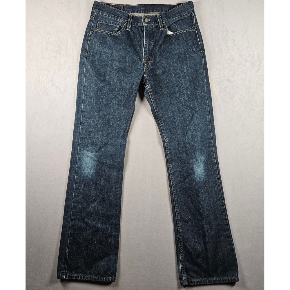Levi's 527 Slim Bootcut Jeans Mens 33x34 (Fits 32x33) Dark Wash Faded Denim